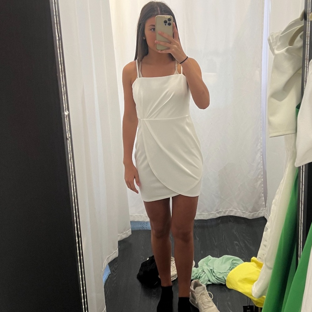 white mini dress